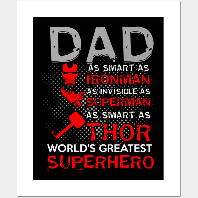 dad superhero Wall Art by FUNNY LIFE